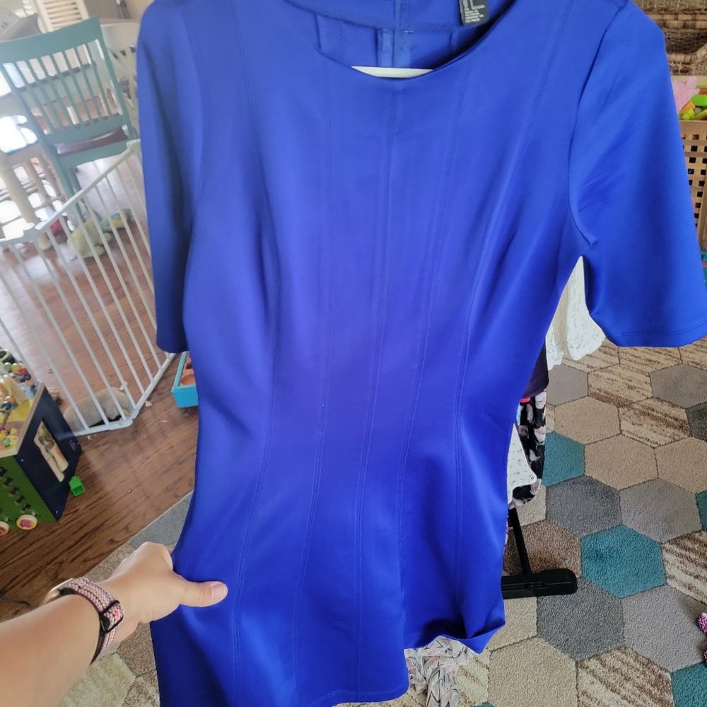 Royal Blue Bodycon Flared Dress